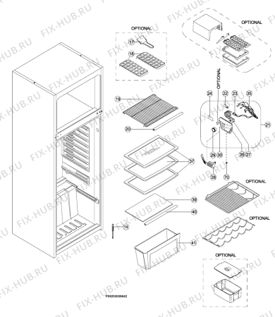 Взрыв-схема холодильника Zanussi ZRT330WD - Схема узла Section 2