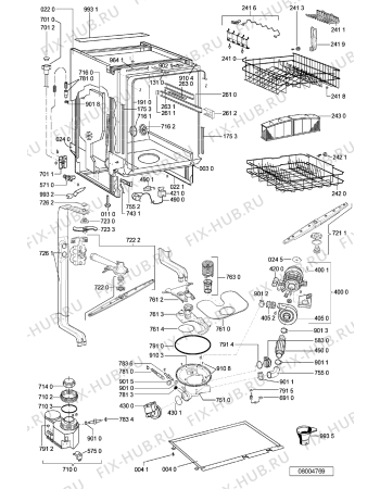 Схема №1 ADG 642/1 WH с изображением Сенсорная панель для электропосудомоечной машины Whirlpool 481245372681