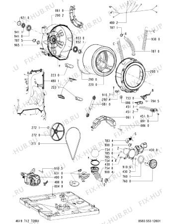 Схема №1 WAB 8900-NL с изображением Рукоятка для стиральной машины Whirlpool 481249878701