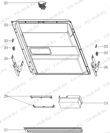 Схема №2 GS64314XS (369311, GORENJE#9) с изображением Ящик (корзина) для посудомойки Gorenje 559008