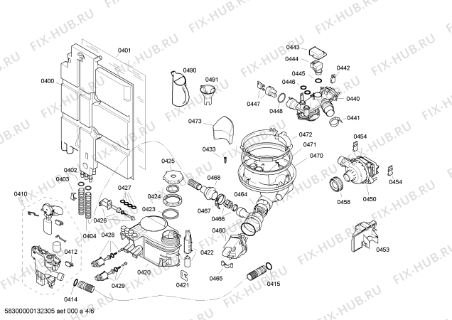 Схема №4 SGU09T25SK с изображением Крышка для посудомойки Siemens 00603945