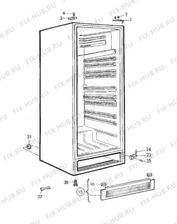 Взрыв-схема холодильника Electrolux ER3806C - Схема узла Cabinet + furniture (extra)