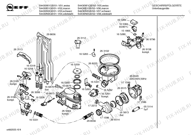 Схема №1 S4430B2GB с изображением Ручка выбора программ для посудомойки Bosch 00179504