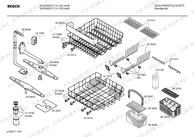 Взрыв-схема посудомоечной машины Bosch SGS3002TC - Схема узла 06