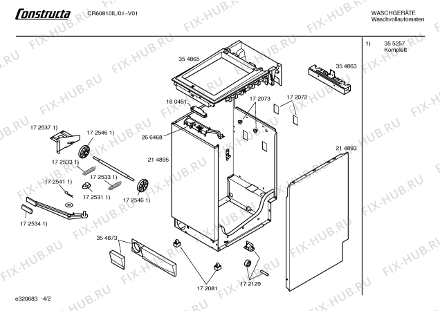 Схема №2 CR60810IL CONSTRUCTA CR6081 с изображением Панель управления для стиралки Bosch 00361913