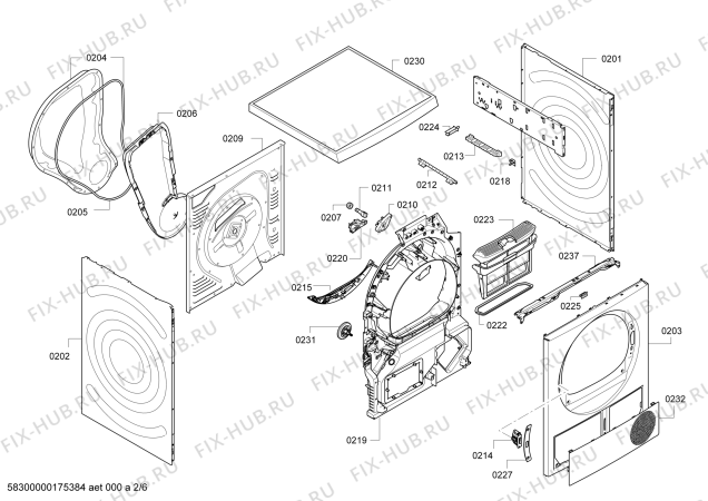 Схема №1 WT46W564BY iQ700 selfCleaning condenser с изображением Вкладыш для электросушки Siemens 00630854