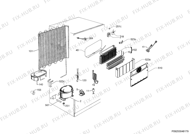 Взрыв-схема холодильника Electrolux ST401CNN10 - Схема узла Cooling system 017