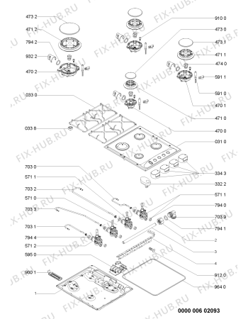 Схема №1 LPR962 с изображением Клавиша для электропечи Whirlpool 480121101076
