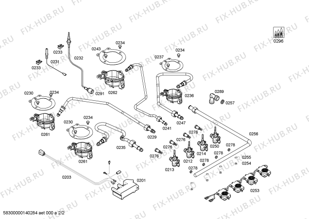 Взрыв-схема плиты (духовки) Bosch PCP615B80R - Схема узла 02