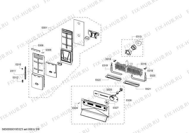 Схема №2 B26FT50SNS с изображением Шарнир для холодильной камеры Bosch 12019141