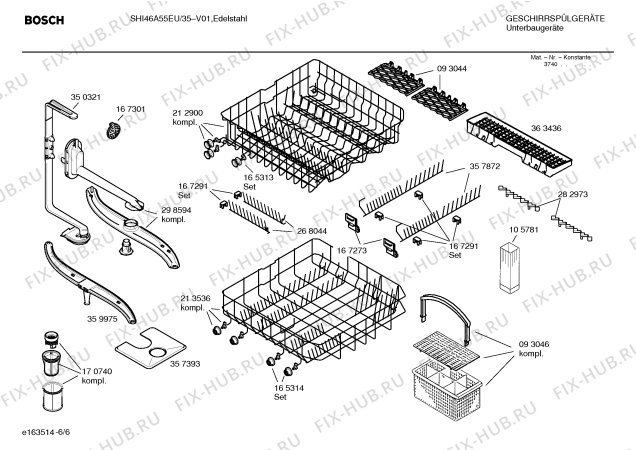 Взрыв-схема посудомоечной машины Bosch SHI46A55EU Silence comfort - Схема узла 06