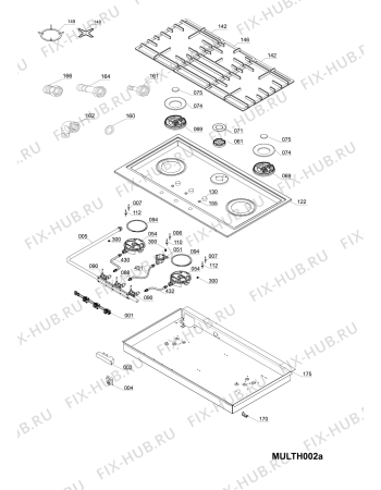 Схема №1 PK930TTGH (F088321) с изображением Подрешетка для плиты (духовки) Indesit C00373124