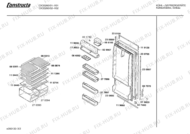 Взрыв-схема холодильника Constructa CK33260 - Схема узла 02