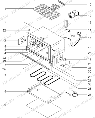 Взрыв-схема плиты (духовки) Aeg CB6139-M - Схема узла Oven