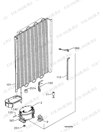 Взрыв-схема холодильника Privileg 161153_8033 - Схема узла Cooling system 017