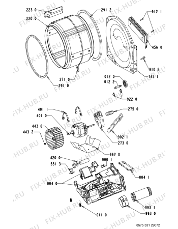 Схема №1 AWZ 3302 с изображением Обшивка для электросушки Whirlpool 481245217954