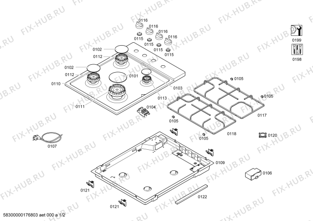 Схема №2 NGU4161DQ Bosch с изображением Столешница для электропечи Bosch 00713280