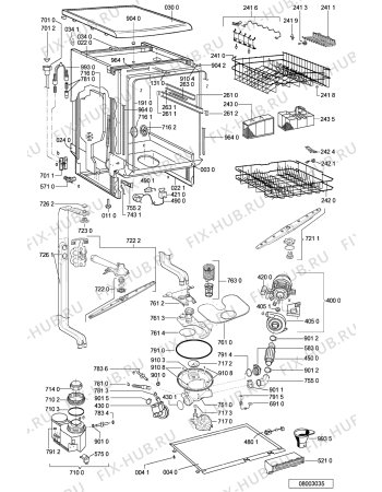 Схема №1 ADP 2554/2 WHM с изображением Панель для посудомойки Whirlpool 481245371986