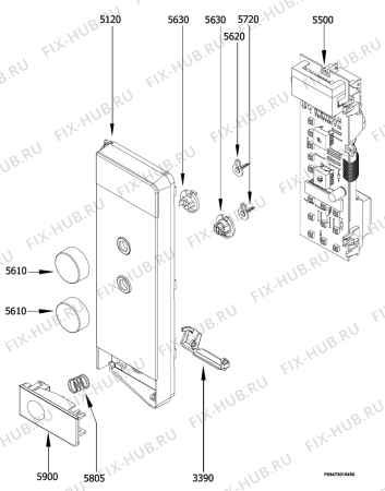 Схема №1 MC2460ED с изображением Блок управления для свч печи Aeg 50278593004