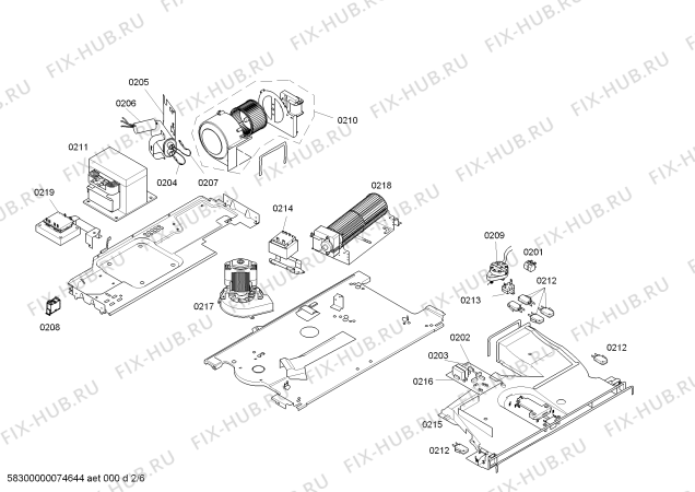 Взрыв-схема плиты (духовки) Bosch HBN884750 - Схема узла 02