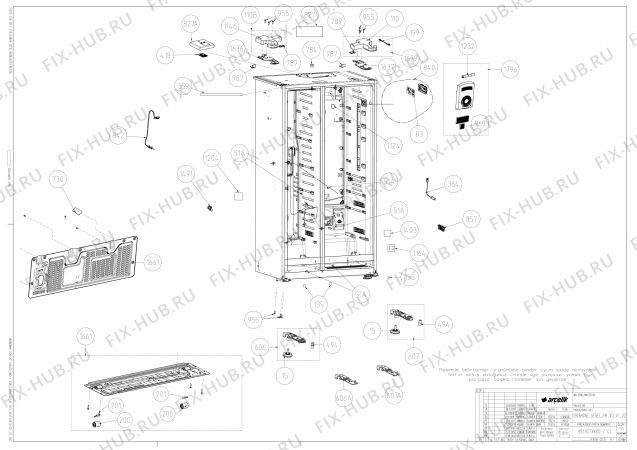 Взрыв-схема холодильника Beko GN163220S (7290341381) - COMMON PARTS ASSY