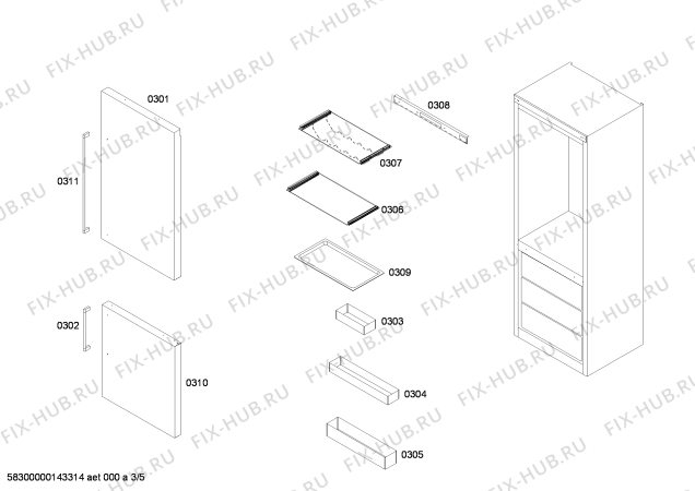 Схема №1 SK270239S с изображением Поднос для холодильника Bosch 00361526