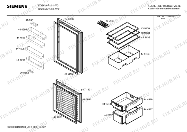 Схема №1 KG26V6F1 с изображением Панель для холодильника Siemens 00444596