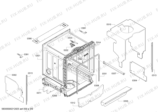 Схема №1 JS04IN50C с изображением Передняя панель для посудомойки Bosch 11027840