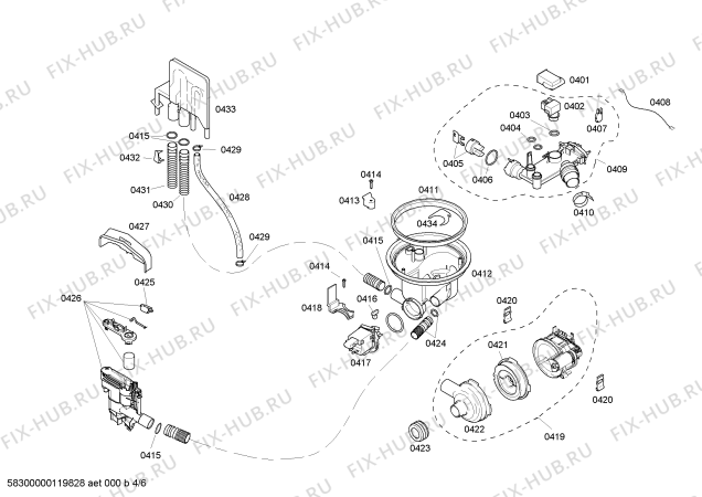 Схема №1 SHE53L02UC с изображением Регулировочный узел для посудомойки Bosch 00661922