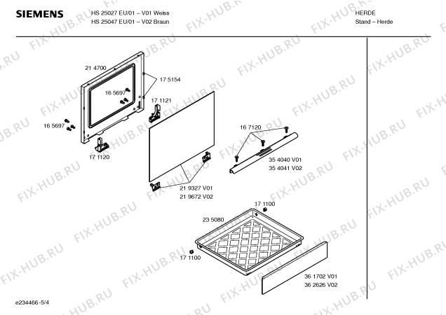 Взрыв-схема плиты (духовки) Siemens HS25047EU - Схема узла 04