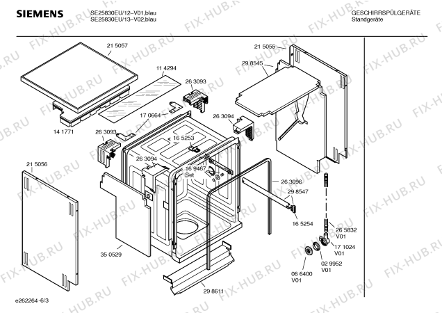 Схема №2 SE25830GB с изображением Столешница для посудомоечной машины Siemens 00215057