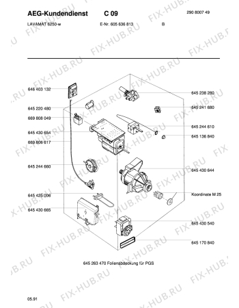 Взрыв-схема стиральной машины Aeg LAV6250 W - Схема узла Electrical equipment 268