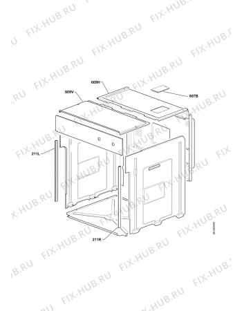 Взрыв-схема плиты (духовки) Electrolux EBGL50GX3CN - Схема узла Outer Casing