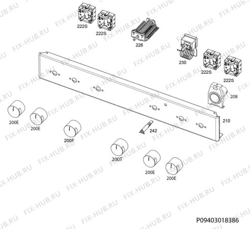 Взрыв-схема плиты (духовки) Zanussi ZCV65020XA - Схема узла Command panel 037