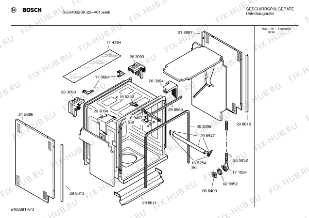 Взрыв-схема посудомоечной машины Bosch SGU4022SK - Схема узла 03