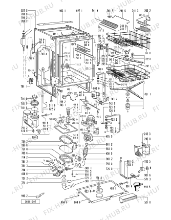 Схема №1 GSI 4876 CTW-SW с изображением Обшивка для электропосудомоечной машины Whirlpool 481245370345
