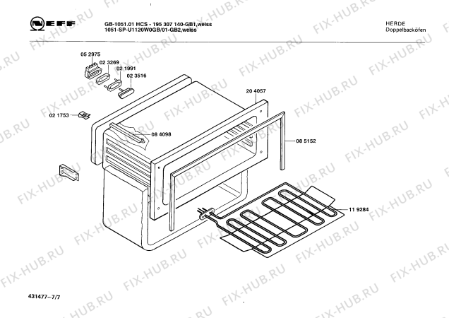 Схема №3 195307139 GB-1051.01HCS с изображением Инструкция по эксплуатации для духового шкафа Bosch 00513653