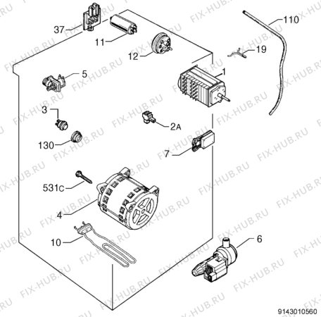 Взрыв-схема стиральной машины Zanussi FL401 - Схема узла Electrical equipment 268