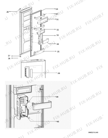Схема №1 WMD 210 SL с изображением Фиксатор для холодильника Whirlpool 482000024202