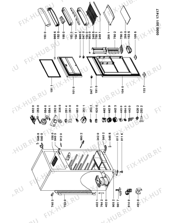 Взрыв-схема холодильника Whirlpool ART 686/M/SL - Схема узла