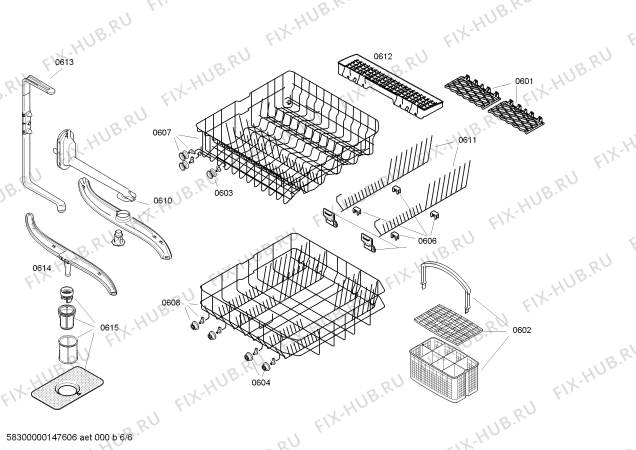 Схема №3 SHX56B02UC с изображением Ось Bosch 00417495