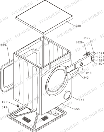 Схема №2 WA61210 (339117, PS0A3/120) с изображением Обшивка для стиральной машины Gorenje 340242