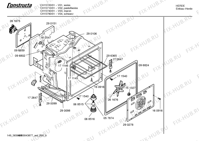 Взрыв-схема плиты (духовки) Constructa CH15740 - Схема узла 04