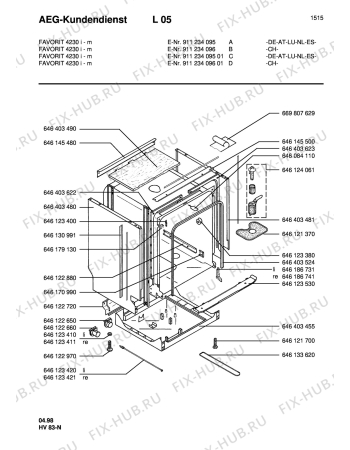 Взрыв-схема посудомоечной машины Aeg FAV4230U-M - Схема узла Housing 001