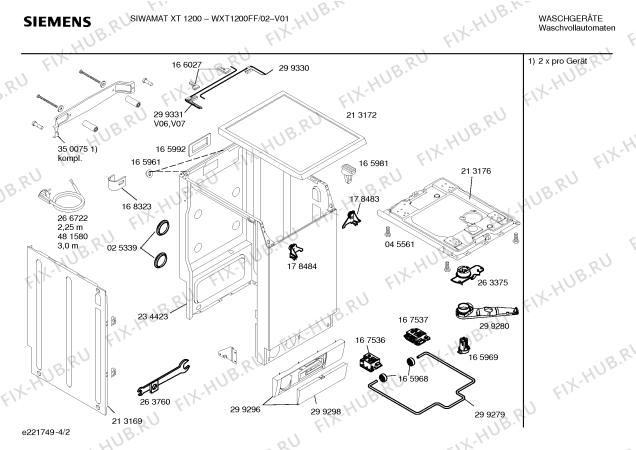 Схема №1 WXT1200FF SIWAMAT XT 1200 fuzzy plus с изображением Панель управления для стиральной машины Siemens 00361842