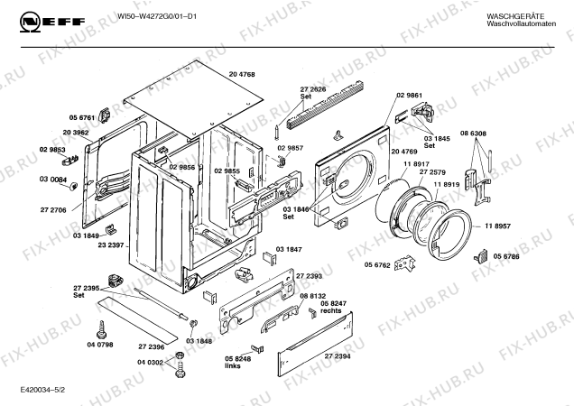 Схема №2 W4272G0 WI50 с изображением Панель для стиральной машины Bosch 00273376