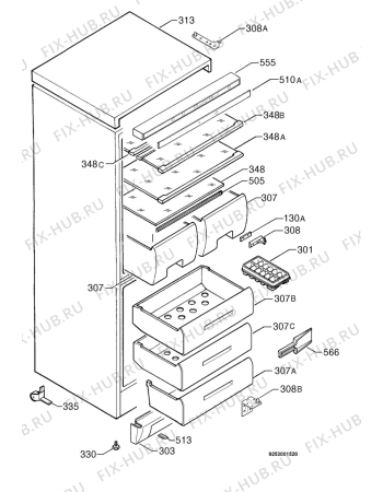 Взрыв-схема холодильника Aeg OEKO S.3232-6KG - Схема узла Housing 001