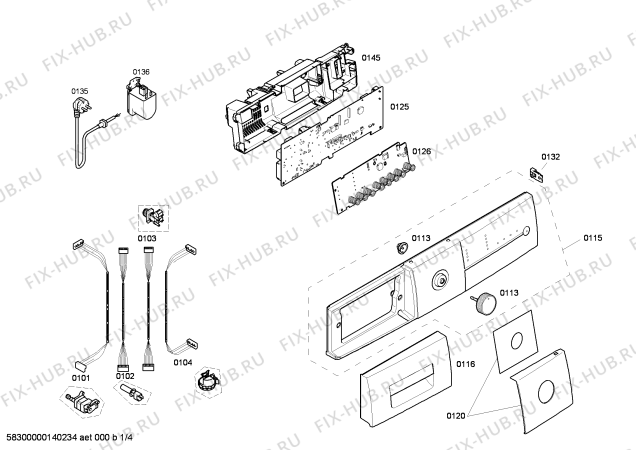 Схема №1 WM12E162DN E 12.16 с изображением Панель управления для стиралки Siemens 00675146