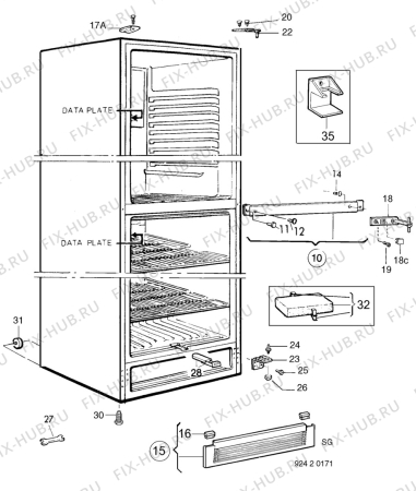 Взрыв-схема холодильника Electrolux ER3107B - Схема узла C10 Cabinet
