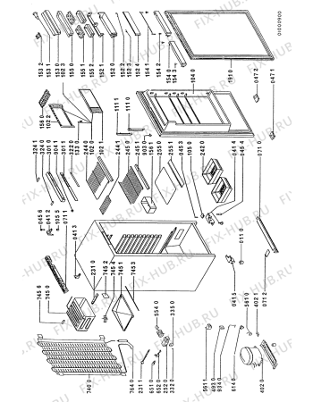 Схема №1 GKC2433 GKC 2433/WS с изображением Корпусная деталь для холодильника Whirlpool 481946688811
